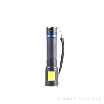 Aluminium LED-tactische zaklamp met COB-vloerlicht